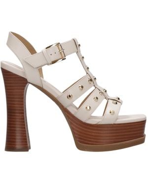MICHAEL Michael Kors Square-Headed High-Heeled Sandals - White
