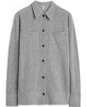 TOTEME Patch-Pocket Knitted Shirt - Gray
