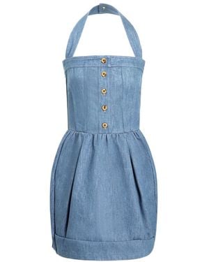 Patou Corset Denim Mini Dress - Blue