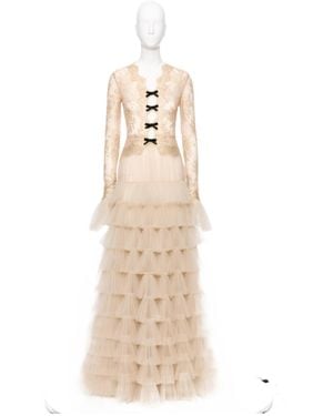 Valentino Long-Sleeved Evening Gown - White