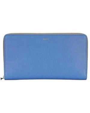 Bally Logo Details Wallet - Blue