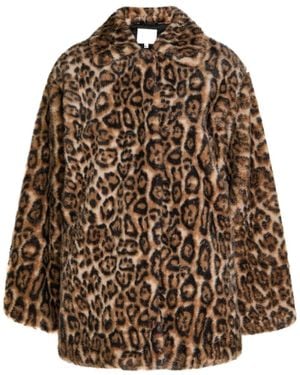 Reformation Stable Faux Fur Coat - Brown