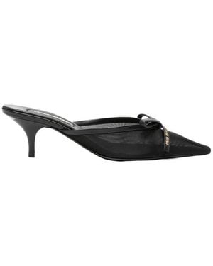 Miu Miu Pointed-Toe High-Heeled Sandals - Black