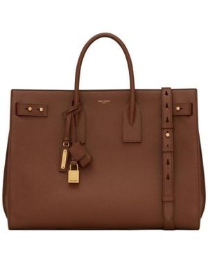 Saint Laurent Sac Du Jour Tote Bag - Brown