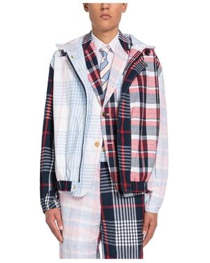 Thom Browne Plaid Patchwork Blazer - Blue