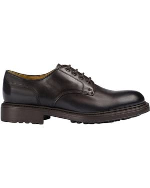 Doucal's Round Toe Lace-Up Shoes - Brown