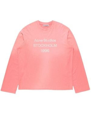 Acne Studios Sprayed 1996 Logo T-Shirt - Pink
