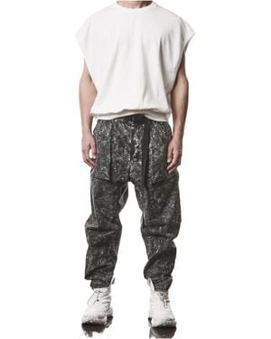 Thom Krom Marble Effect Cargo Trousers - Grey