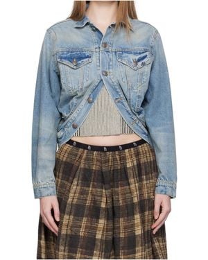 R13 Wrap Denim Trucker Jacket - Blue