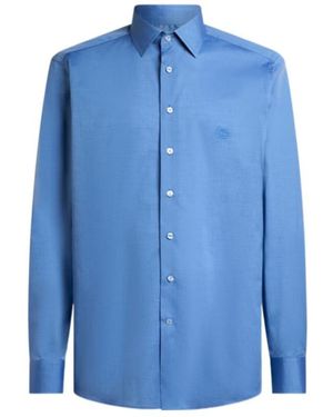 Etro Shirt With Pegaso Embroidery - Blue