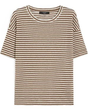 Weekend by Maxmara Linen Jersey Blouse - White
