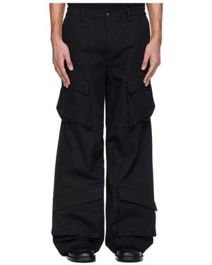 HELIOT EMIL Cellulae Belt Loop Workwear Trousers - Black