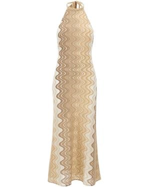 MC2 Saint Barth Tony Halterneck Maxi Dress - Natural