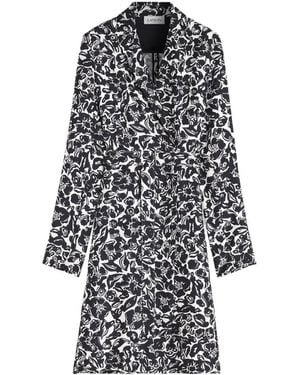 Lanvin Floral Printed Long-Sleeved Dress - White