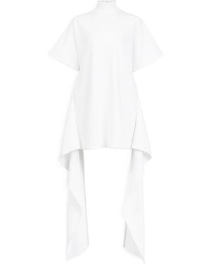 Alaïa Alaïa Draped-Hem Short-Sleeve Dress - White