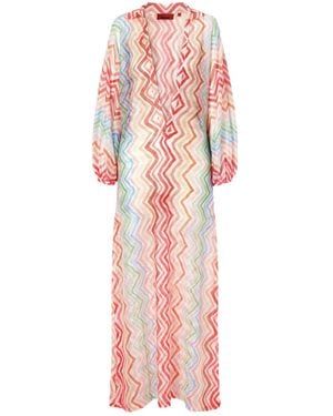 Missoni Striped Crochet-Knit Coverup - Pink
