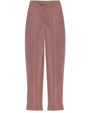 Bottega Veneta Wool And Linen Trousers - Purple