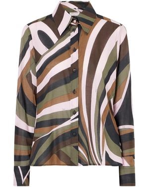 PUCCI Printed Cotton-Muslin Shirt - Brown