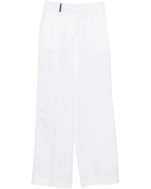 Peserico Tailored Wide-Leg Pants - White