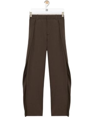 Loewe Pleated Wide Leg Pants - Brown
