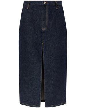 KHAITE Denim Midi Skirt - Blue