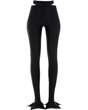 Mugler Flared Bonded Jersey Trousers - Blue