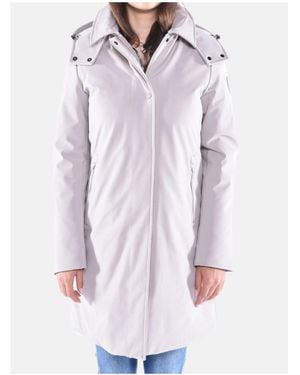 Woolrich Logo Patch Hooded Parka - White