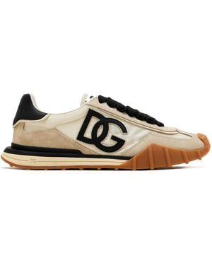 Dolce & Gabbana Dg Logo Patch Trainers - Natural