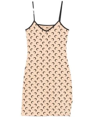 Marine Serre Moon Mini Dress - Natural