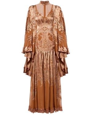 Zimmermann Memento Burnout Paisley Semi-Sheer Gown - Brown