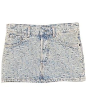 Acne Studios Logo Patch Low-Waisted Mini Skirt - Gray