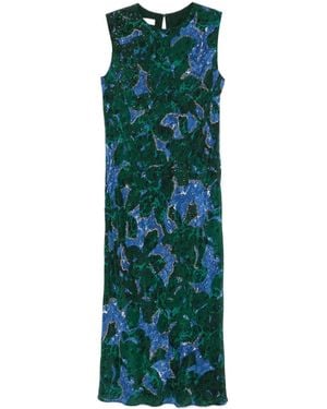 Dries Van Noten Sequin Embellished Printed Dress - Green