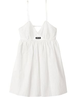 Miu Miu Eyelet-Embroidered Mini Dress - White