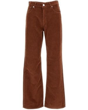 Haikure Korea Velvet Pier Condury Trousers - Brown