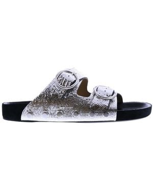 Isabel Marant Logo Slippers - White