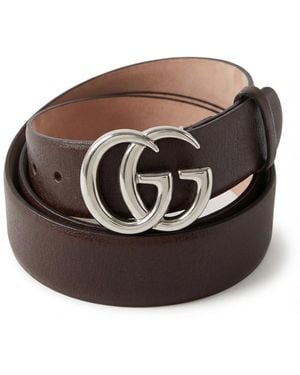 Gucci Flat Marmont Belt - Brown
