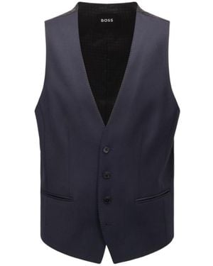 BOSS Boss Single-Breasted V-Neck Waistcoat - Blue