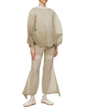 Issey Miyake Pleated Top - Natural