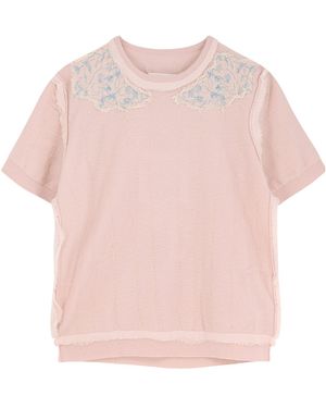 Maison Margiela Vintage Effect Knitted Top - Pink
