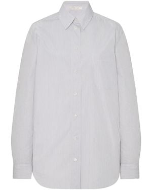 The Row Gavina Striped Patch-Pocket Shirt - White