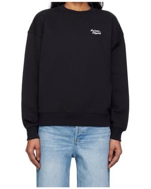 Maison Kitsuné Maison Kitsuné Logo Embroidered Sweatshirt - Blue