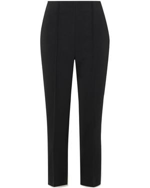 Rohe Pintucked Grain De Poudre Slim-Leg Pants - Black