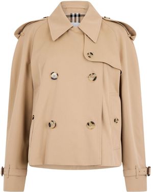 Burberry Short Double-Breasted Trench Coat - Natural