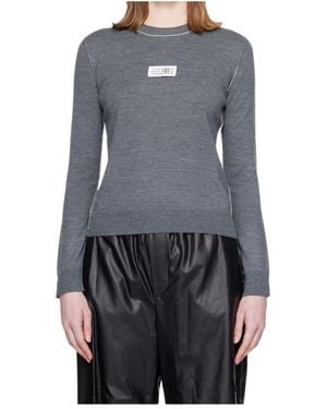 MM6 by Maison Margiela Crew-Neck Jumper - Blue