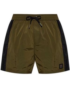 DSquared² Wide-Leg Swim Shorts - Green