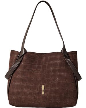 Christian Louboutin Crocodileembossed Tote Bag - Brown