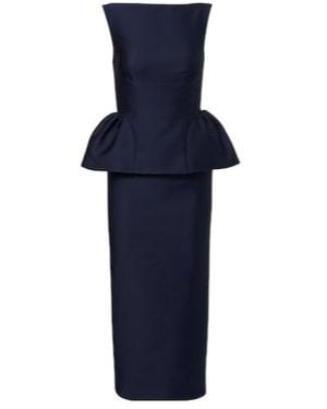 Roland Mouret Peplum Taffeta Cocktail Dress - Blue
