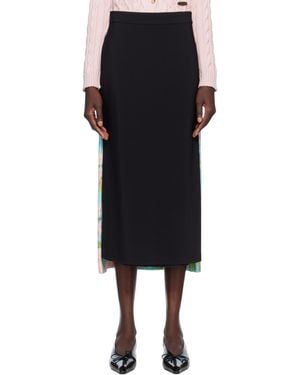 Moschino Crêpe & Satin Midi Skirt - Black