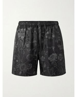 Gucci Printed Silk Twill Shorts - Black
