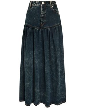 Ganni Denim Maxi Skirt - Blue